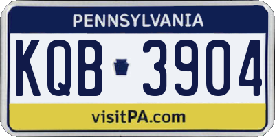 PA license plate KQB3904