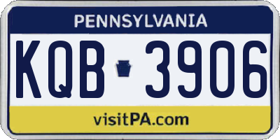 PA license plate KQB3906