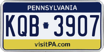 PA license plate KQB3907