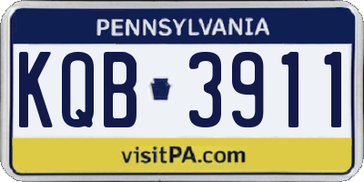 PA license plate KQB3911