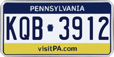 PA license plate KQB3912