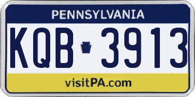 PA license plate KQB3913