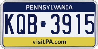 PA license plate KQB3915
