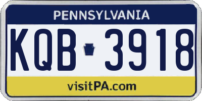 PA license plate KQB3918