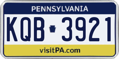 PA license plate KQB3921