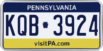 PA license plate KQB3924