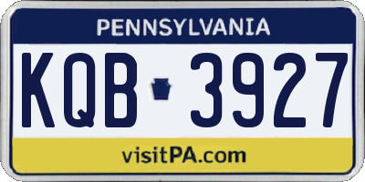 PA license plate KQB3927