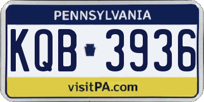 PA license plate KQB3936