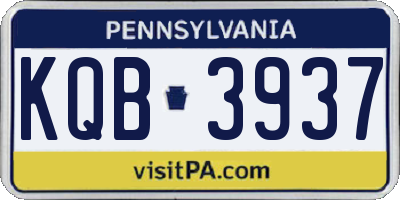 PA license plate KQB3937