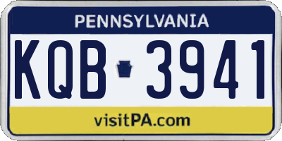 PA license plate KQB3941
