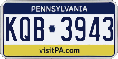 PA license plate KQB3943