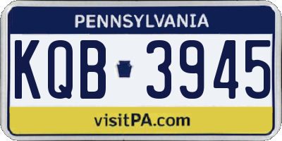 PA license plate KQB3945