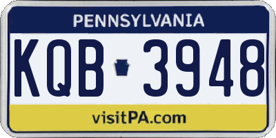 PA license plate KQB3948