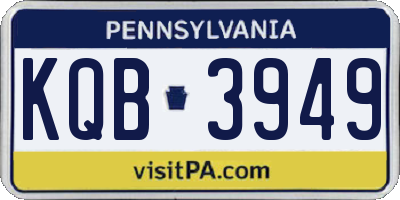 PA license plate KQB3949