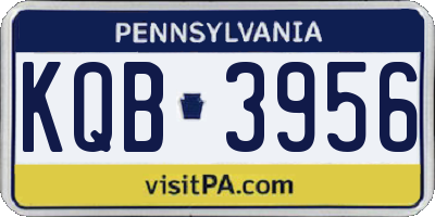 PA license plate KQB3956