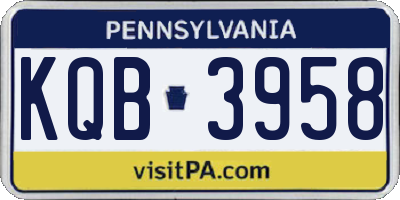 PA license plate KQB3958