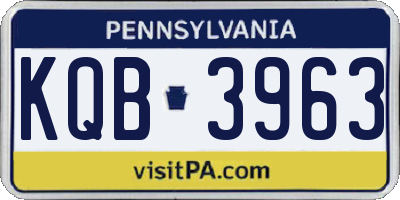 PA license plate KQB3963