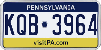 PA license plate KQB3964