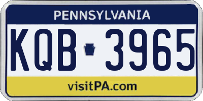 PA license plate KQB3965
