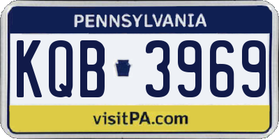PA license plate KQB3969