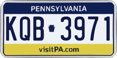 PA license plate KQB3971