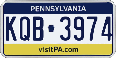 PA license plate KQB3974