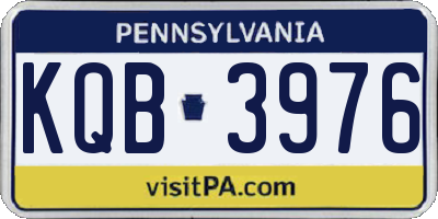 PA license plate KQB3976