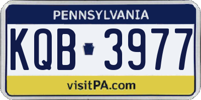 PA license plate KQB3977