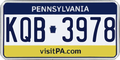 PA license plate KQB3978