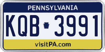 PA license plate KQB3991