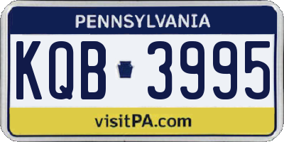 PA license plate KQB3995