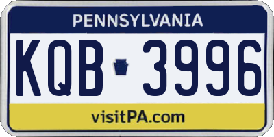 PA license plate KQB3996