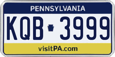 PA license plate KQB3999
