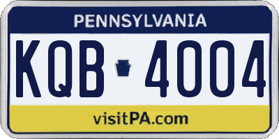PA license plate KQB4004