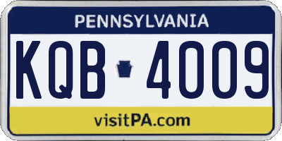 PA license plate KQB4009