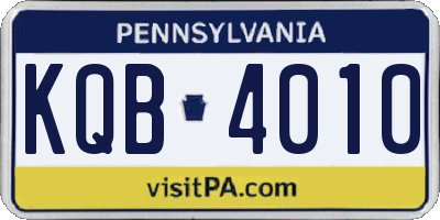 PA license plate KQB4010