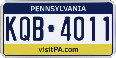 PA license plate KQB4011