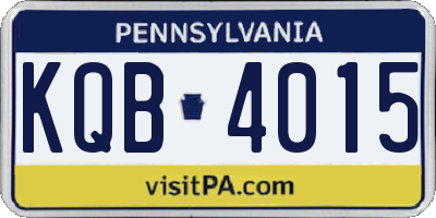 PA license plate KQB4015