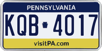 PA license plate KQB4017