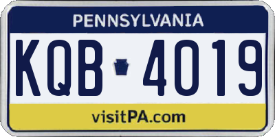 PA license plate KQB4019