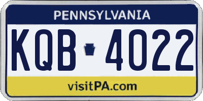 PA license plate KQB4022