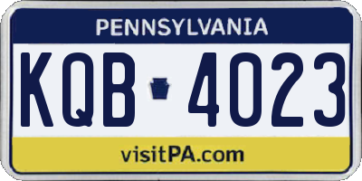 PA license plate KQB4023