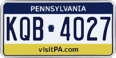 PA license plate KQB4027