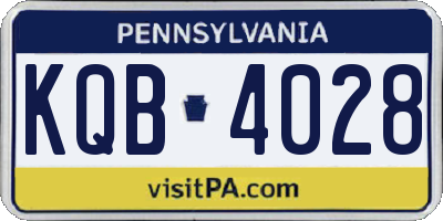PA license plate KQB4028