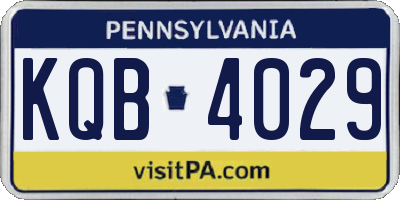 PA license plate KQB4029