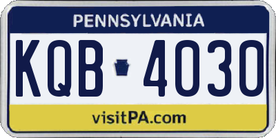 PA license plate KQB4030