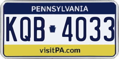 PA license plate KQB4033