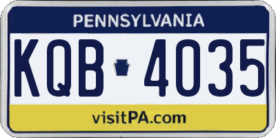 PA license plate KQB4035