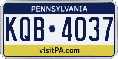PA license plate KQB4037