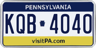 PA license plate KQB4040